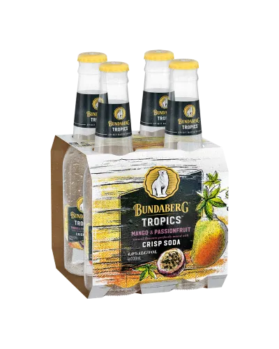 Picture of Bundaberg Tropics Mango & Passionfruit with Soda 4 x  330mL- 4 Pack