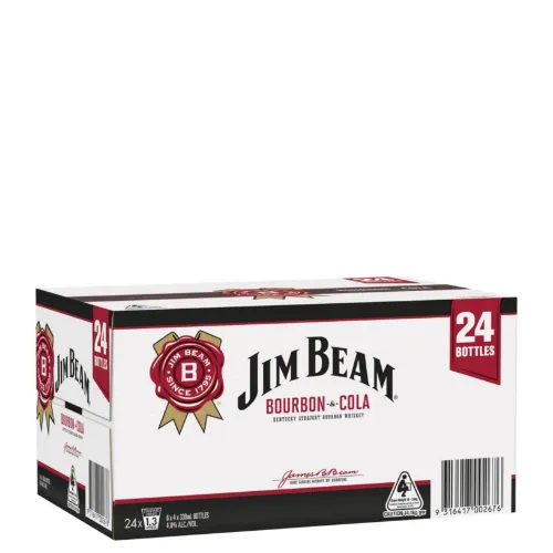 Picture of Jim Beam White Label Kentucky Straight Bourbon Whiskey & Cola 4.8% 24 x 330ml Carton